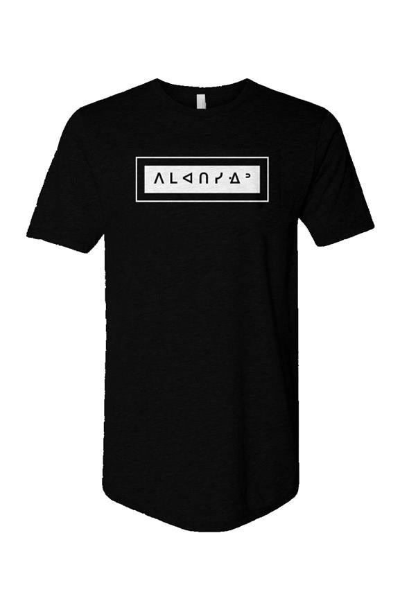 Black Syllabic Cotton Long Body Short Sleeve Crew