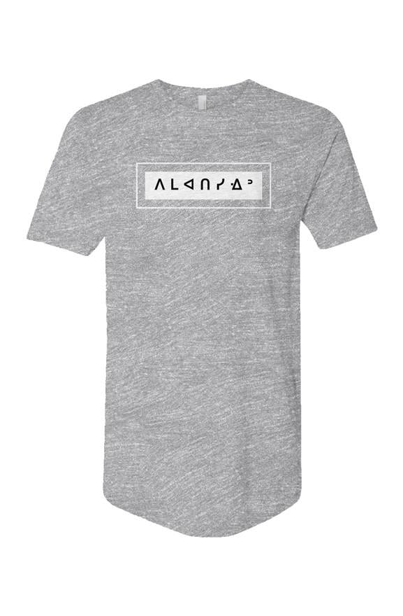 Grey Syllabic Cotton Long Body Short Sleeve Crew